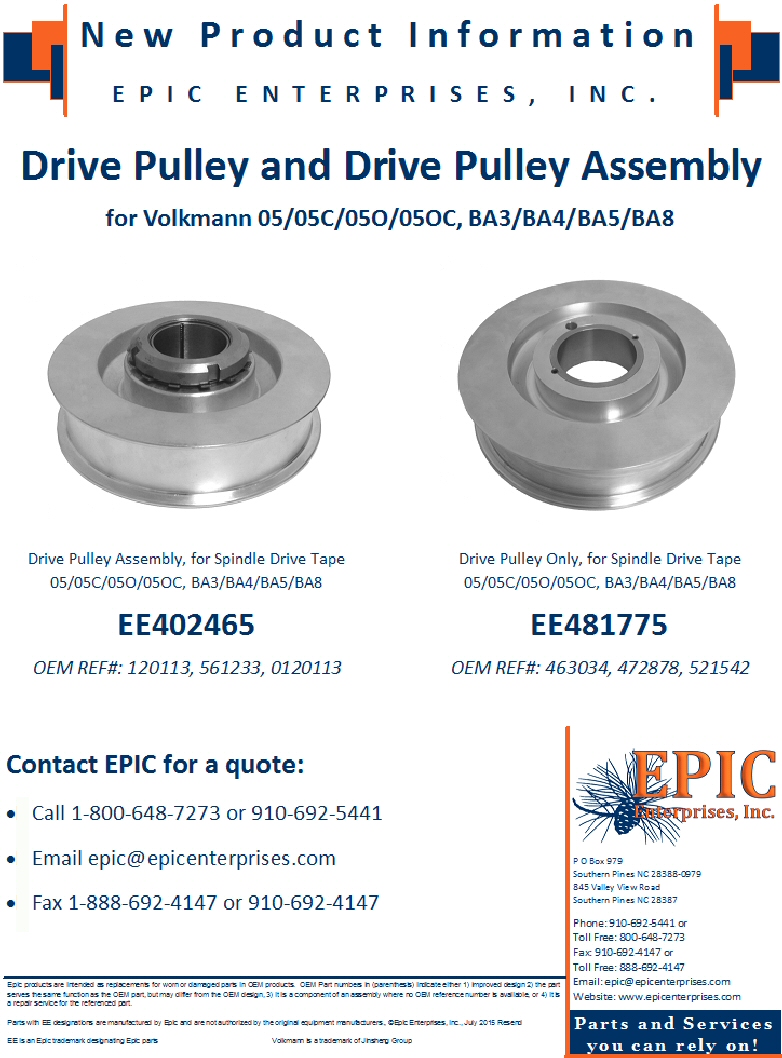 Drive Pulley and Drive Pulley Assembly 05 BA3-BA5, BA8